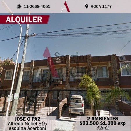 DEPARTAMENTO DOS AMBIENTES COMPLEJO SAN PABLO ALQUILER SIN COCHERA  EN JOSE C PAZ 