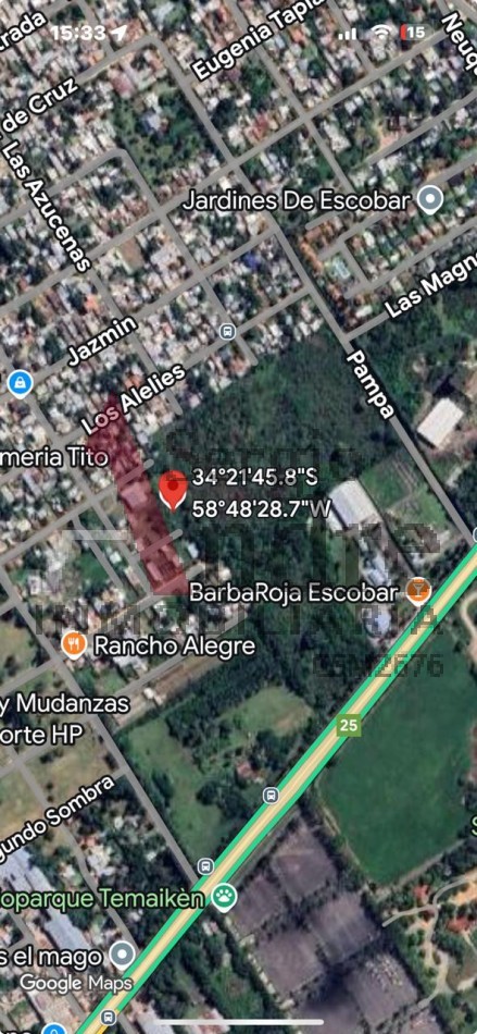 LOTE EN VENTA LAS ORQUIDEAS BARRIO LAMBERTUCCI ESCOBAR